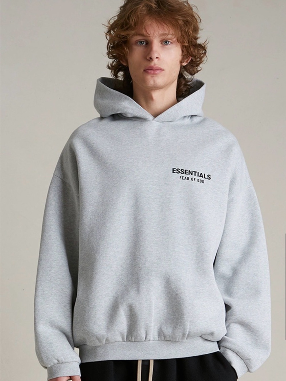 Fear of God Essentials Light Gray Pullover Hoodie